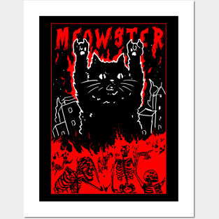 Meowster Evil Cat Posters and Art